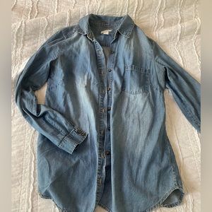 Casual Denim Button Down Top